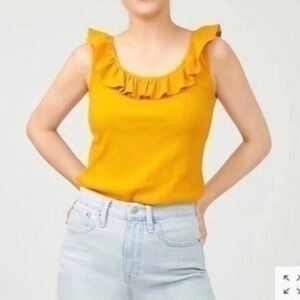 J. Crew Ruffle Neck Ribbed Tank
Top Size Small